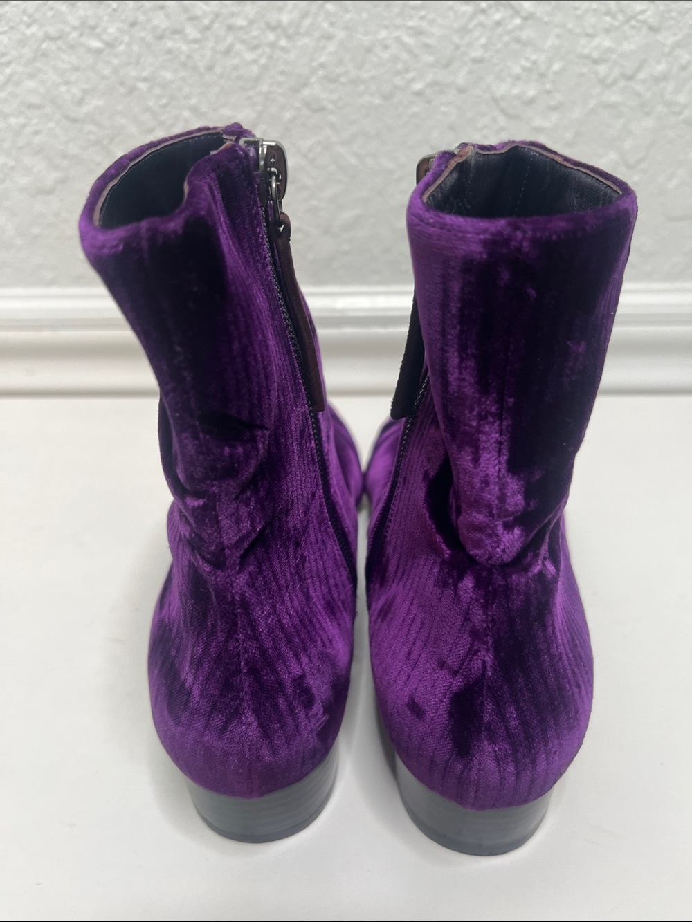 Ellery Corduroy Ankle Boots Purple Sz 37 - Picture 6 of 9